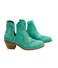 Load image into Gallery viewer, Kickin' Booties in Turquoise Suede