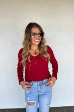 Load image into Gallery viewer, PREORDER: Fall Brooklyn Snap Henley Top