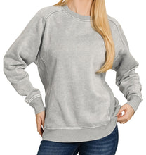 Load image into Gallery viewer, ACID WASHED FLEECE SWEATSHIRTS SIDE RIB