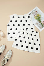Load image into Gallery viewer, Ribbed Trim Polka Dot Tank Split Mini Skort Set