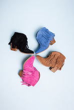 Load image into Gallery viewer, Amos Fringe Ankle Bootie in Tan Suede