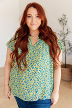 Load image into Gallery viewer, Anywhere We Go Flutter Sleeve Top in Blue Combo