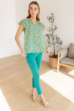 Load image into Gallery viewer, Anywhere We Go Flutter Sleeve Top in Blue Combo