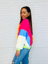 Load image into Gallery viewer, Blockbuster Color Block Pullover in Bright