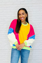 Load image into Gallery viewer, Blockbuster Color Block Pullover in Bright