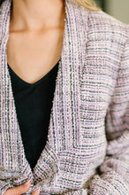 Load image into Gallery viewer, Brixton Tweed Midi Blazer in Lavender Ivory