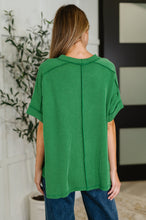 Load image into Gallery viewer, Catch Me Loungin’ Cable Ribbed Knit Top in Dark Green