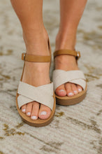 Load image into Gallery viewer, Chester Platform Nubuck Wedge Sandals in Cream