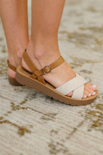 Load image into Gallery viewer, Chester Platform Nubuck Wedge Sandals in Cream