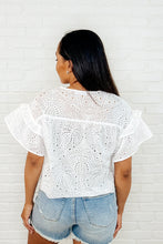 Load image into Gallery viewer, Classy As Heck Eyelet Front Tie Top in Off White