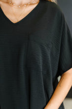 Load image into Gallery viewer, Coastal Ease V-Neck Top in Black