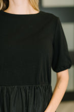 Load image into Gallery viewer, Contrast Charm Midi Black Dress