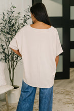Load image into Gallery viewer, Counter Part Crinkle Woven V-Neck Top in Sand Beige