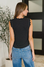 Load image into Gallery viewer, Doodle Me In Lettuce Round Neck Top in Black and White