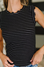 Load image into Gallery viewer, Doodle Me In Lettuce Round Neck Top in Black and White