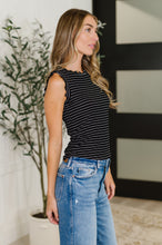Load image into Gallery viewer, Doodle Me In Lettuce Round Neck Top in Black and White