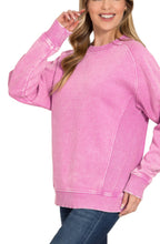 Load image into Gallery viewer, ACID WASHED FLEECE SWEATSHIRTS SIDE RIB