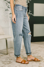 Load image into Gallery viewer, Elaine Mid Rise Boyfriend with Distress & Cuff