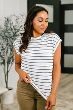 Load image into Gallery viewer, Everything In Between Striped Cap Sleeve Tee