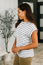 Load image into Gallery viewer, Everything In Between Striped Cap Sleeve Tee