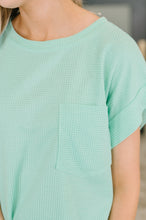 Load image into Gallery viewer, Foundation First Waffle Knit Relaxed Tee in Mint