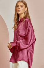 Load image into Gallery viewer, Save Your Applause Magenta Satin Blouse