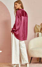 Load image into Gallery viewer, Save Your Applause Magenta Satin Blouse