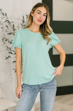 Load image into Gallery viewer, Grace & Virtue Balloon Sleeve Blouse in Mint
