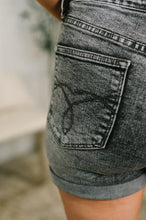 Load image into Gallery viewer, Greyson High Rise Button Fly Cuffed Shorts in Grey