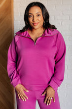 Load image into Gallery viewer, Hamptons Travel Half Zip Pullover in Magenta
