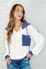 Load image into Gallery viewer, Here for Now Color Block Hoodie in Blue
