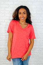 Load image into Gallery viewer, I Don't Have to Choose V-Neck Tee in Hot Coral