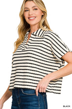Load image into Gallery viewer, Easy Stripe Collared Top