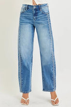 Load image into Gallery viewer, Paisley Embroidered Barrel Jeans