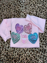 Load image into Gallery viewer, Sequin Candy Hearts Sweatshirt