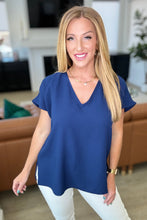 Load image into Gallery viewer, Let Me Be Your Wings V-Neck Top in Navy