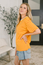 Load image into Gallery viewer, I Think I'm in Love Round Neck Loose Tee in Orange and Yellow