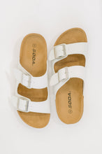 Load image into Gallery viewer, Jete Double Buckle Slides in White