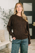Load image into Gallery viewer, Just For Me Henley Brushed Pullover in Dark Brown