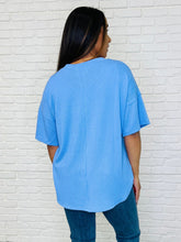 Load image into Gallery viewer, Just a Casual Girly V-Neck Basic Tee in Periwinkle Blue