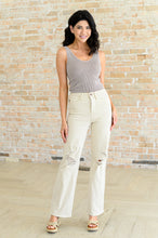 Load image into Gallery viewer, Selena High Rise Distressed 90's Straight Jeans in Bone