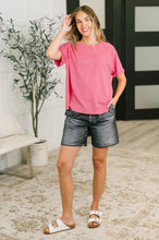 Load image into Gallery viewer, Leave It to Me Waffle Knit Relaxed Tee in Pink