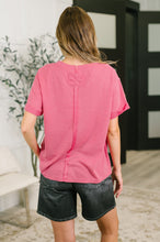 Load image into Gallery viewer, Leave It to Me Waffle Knit Relaxed Tee in Pink