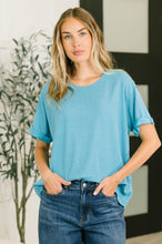 Load image into Gallery viewer, Leave It to Me Waffle Knit Relaxed Tee in Teal