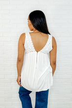 Load image into Gallery viewer, Let em' Breathe V-Neck Tank in Off White