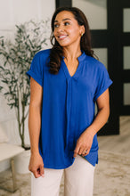 Load image into Gallery viewer, Lizzy Bloom Split Neck Blouse in Royal Blue