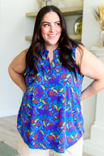 Load image into Gallery viewer, Lizzy Tank Top in Royal and Red Abstract