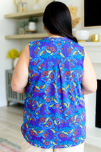 Load image into Gallery viewer, Lizzy Tank Top in Royal and Red Abstract