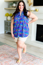 Load image into Gallery viewer, Lizzy Tank Top in Royal and Red Abstract