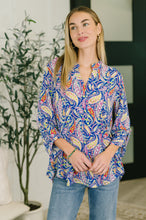 Load image into Gallery viewer, Lizzy Top in Royal Blue Paisley